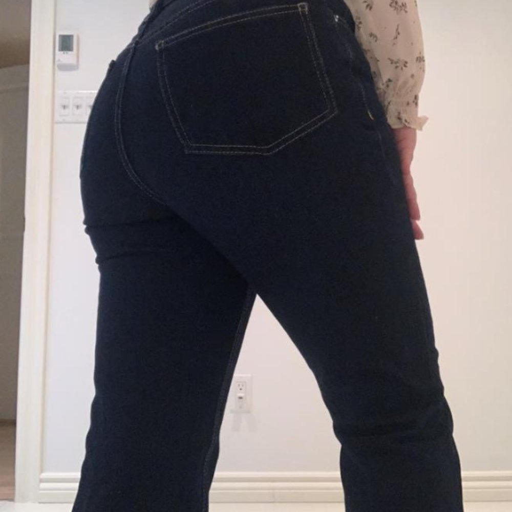 Bootleg Simons dark blue jeans